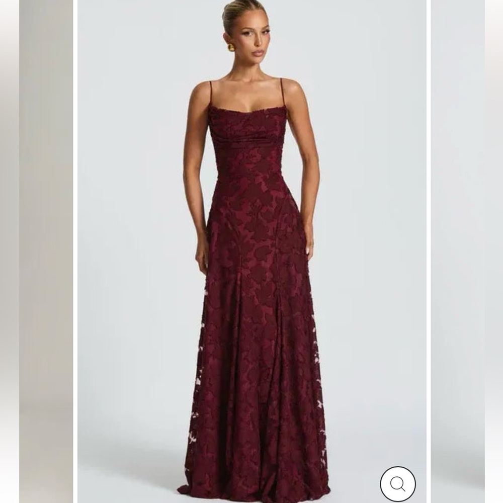 Burgundy Lace Maxi Dress